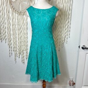 Nanette Lepore Turquoise Lace Mini Dress